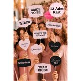Funzee 12'li Bekarlığa Veda Konuşma Balonu Seti | Bride To Be Fotoğraf Çekim Kartı | Kına Gecesi | Düğün