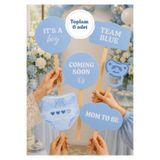 Funzee Baby Shower Konuşma Balonları 6'lı Set | Cinsiyet Partisi Erkek Bebek Fotoğraf Çekim Aksesuarı El Pankartı