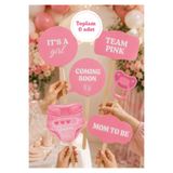 Funzee Baby Shower Konuşma Balonları 6'lı Set | Cinsiyet Partisi Kız Bebek Fotoğraf Çekim Aksesuarı El Pankartı