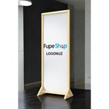 Fupe Shop Doğal Ahşap Ayaklı Kişiye Özel Paravan Seperatör Oda Bölme FP-224155 - 60X185 - Gold