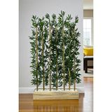 Fupe Shop Yapay Çiçek Kalın Bambu Çubuk Ahşap Saksı Doğal Naturel Renk Seperatör Paravan - 100X180X15 - Naturel - Ahşap