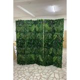 Fupe Shop Yapay Çiçek Şimşir Bitki Paravan 5 Kanat Seperatör Oda Bölme Dekor - 180X180 - Yeşil