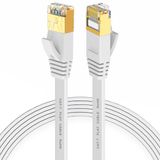 Furalis CAT7 Ethernet Kablosu (3 METRE) - 10Gbps’ye Kadar Veri Aktarımı - Fabrikasyon RJ45 Konnektörlü - Yassı Flat Tasarım - 600MHz - Beyaz