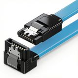 Furalis SATA 3.0 Data Kablosu 40 cm - 6Gbps’ye Kadar Hız - 90° Dirsek Uç - Yassı Kablo - Kilitli Konnektör - HDD, SSD Uyumlu - SATA III Veri Kablosu - PC ve Harici Kasa İçin
