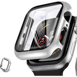 Furenfa Apple Watch 2 3 4 5 6 Se (42 Mm) Uyumlu Nike Kılıf Kasa ve Ekran Koruyucu 360 Tam Koruma Koyu - Gümüş