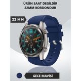Furenfa Huawei Gt / Gt2 / Gt2 Pro / Gt3 / Gt 3 Pro -Honor Magic Watch 2 46MM -Samsung Gear Watch 46MM Silikon Kordon - Lacivert