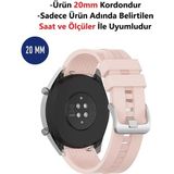 Furenfa Samsung Galaxy Watch 3 (41mm) / Watch 1 (42mm) Uyumlu Yüksek Kalite Kordon - Açık Pembe