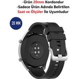 Furenfa Samsung Galaxy Watch 3 (41mm) / Watch 1 (42mm) Uyumlu Yüksek Kalite Kordon - Siyah