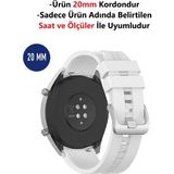 Furenfa Samsung Galaxy Watch Active 2 / Active 1 / Watch 3 (41mm) Uyumlu Kordon Kayış - Beyaz