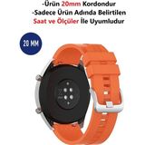 Furenfa Samsung Galaxy Watch Active 2 / Active 1 / Watch 3 (41mm) Uyumlu Kordon Kayış - Turuncu