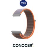 Furenfa Samsung Gear S3 Frontier-Classic/ Samsung Galaxy Watch 3 (45MM)- Watch 1 (46MM) Hasır Dokuma Kordon - Haki - Turuncu