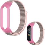 Furenfa Xiaomi Mi Band 5/6 Uyumlu Spor Dokuma Akıllı Bileklik Kordon Kayış - Pembe