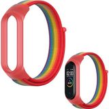 Furenfa Xiaomi Mi Band 5/6 Uyumlu Spor Dokuma Akıllı Bileklik Kordon Kayış - Turuncu