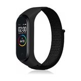 Furenfa Xiaomi Mi Band 5/6/7 Uyumlu Spor Dokuma Akıllı Bileklik Kordon Kayış - Siyah