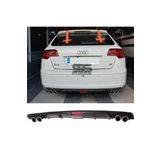 Furens Audi A3 2003-2007 Difüzör Arka Tampon Eki 4 Egzoz Çıkışlı Siyah