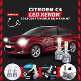 Furens Citroen C4 2012-2017 Kısa Far Uyumlu Şimşek Etkili LED Xenon Performance Series H7 - Beyaz
