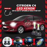 Furens Citroen C4 2012-2017 Kısa Far Uyumlu Şimşek Etkili LED Xenon Pro Series H7