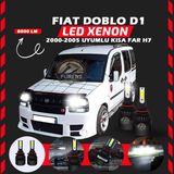 Furens Fiat Doblo D1 2000-2005 Kısa Far Uyumlu Şimşek Etkili LED Xenon Light Series H7 - Beyaz