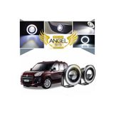 Furens Fiat Doblo D3 Uyumlu, Universal Mercekli Led Angel Sis Farı, 76mm Beyaz Renk