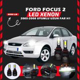 Furens Ford Focus 2 2005-2008 Uzun Far Uyumlu Şimşek Etkili Led Xenon Light Series H1 - Beyaz