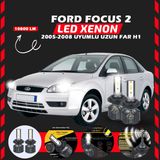 Furens Ford Focus 2 2005-2008 Uzun Far Uyumlu Şimşek Etkili Led Xenon Premium Series H1 - Beyaz