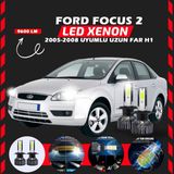 Furens Ford Focus 2 2005-2008 Uzun Far Uyumlu Şimşek Etkili Led Xenon Pro Series H1 - Beyaz