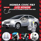 Furens Honda Civic Fb7 2012-2015 Uzun Far Uyumlu Şimşek Etkili Led Xenon Performance Series Hb3 - Beyaz