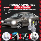 Furens Honda Civic Fd6 2007-2012 Uzun Far Uyumlu Şimşek Etkili LED Xenon Performance Series Hb4 - Beyaz