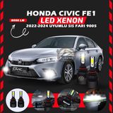 Furens Honda Civic Fe1 2022-2024 Sis Farı Uyumlu Şimşek Etkili LED Xenon Light Series H9005 - Beyaz