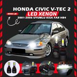 Furens Honda Civic V-Tec 2 2001-2006 Kısa Far Uyumlu Şimşek Etkili LED Xenon Light Series Hb4 - Beyaz