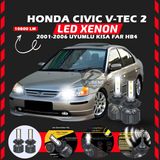Furens Honda Civic V-Tec 2 2001-2006 Kısa Far Uyumlu Şimşek Etkili LED Xenon Premium Series Hb4 - Beyaz