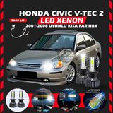 Furens Honda Civic V-Tec 2 2001-2006 Kısa Far Uyumlu Şimşek Etkili LED Xenon Pro Series Hb4 - Beyaz