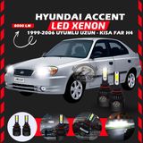 Furens Hyundai Accent Admira 1999-2006 Uzun-Kısa Far Uyumlu Şimşek Etkili LED Xenon Light Series H4 - Beyaz