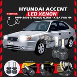 Furens Hyundai Accent Admira 1999-2006 Uzun-Kısa Far Uyumlu Şimşek Etkili LED Xenon Premium Series H4 - Beyaz