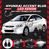 Furens Hyundai Accent Blue 2011-2021 Sis Farı Uyumlu Şimşek Etkili LED Xenon Light Series H27 - Beyaz