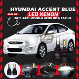 Furens Hyundai Accent Blue 2011-2021 Uzun-Kısa Far Uyumlu Şimşek Etkili LED Xenon Light Series H4 - Beyaz