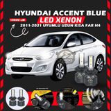 Furens Hyundai Accent Blue 2011-2021 Uzun-Kısa Far Uyumlu Şimşek Etkili LED Xenon Premium Series H4 - Beyaz