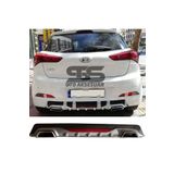 Furens Hyundai i20 Difüzör Arka Tampon Eki 2 Egzoz Çıkışlı Gri Reflektörlü