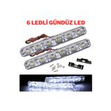 Furens Mercekli 6 Ledli Beyaz Drl Gündüz Ledi 12v Sis Lambası Ledi Off Road Sis 12V