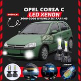 Furens Opel Corsa C 2000-2006 Sis Farı Uyumlu Şimşek Etkili LED Xenon Pro Series H3 - Beyaz - 1