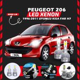 Furens Peugeot 206 1996-2011 Kısa Far Uyumlu Şimşek Etkili LED Xenon Performance Series H7 - Beyaz