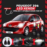 Furens Peugeot 206 1996-2011 Uzun Far Uyumlu Şimşek Etkili LED Xenon Light Series H7 - Beyaz