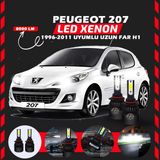 Furens Peugeot 207 1996-2011 Uzun Far Uyumlu Şimşek Etkili LED Xenon Light Series H1 - Beyaz