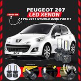 Furens Peugeot 207 1996-2011 Uzun Far Uyumlu Şimşek Etkili LED Xenon Premium Series H1 - Beyaz