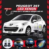 Furens Peugeot 207 1996-2011 Uzun Far Uyumlu Şimşek Etkili LED Xenon Pro Series H1 - Beyaz