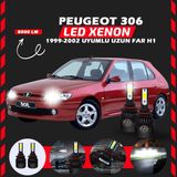 Furens Peugeot 306 1999-2002 Uzun Far Uyumlu Şimşek Etkili LED Xenon Light Series H1 - Beyaz