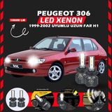 Furens Peugeot 306 1999-2002 Uzun Far Uyumlu Şimşek Etkili LED Xenon Premium Series H1 - Beyaz