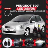 Furens Peugeot 307 Makyajlı Kasa Kısa Far Uyumlu Şimşek Etkili LED Xenon Light Series H1 - Beyaz