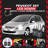 Furens Peugeot 307 Makyajlı Kasa Kısa Far Uyumlu Şimşek Etkili LED Xenon Premium Series H1 - Beyaz