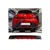 Furens Renault Clio 4 Difüzör Arka Tampon Eki 2 Egzoz Çıkışlı Kırmızı Lüx Tip)